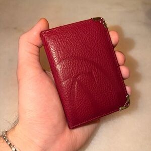 Cartier Red Leather Card Holder Wallet